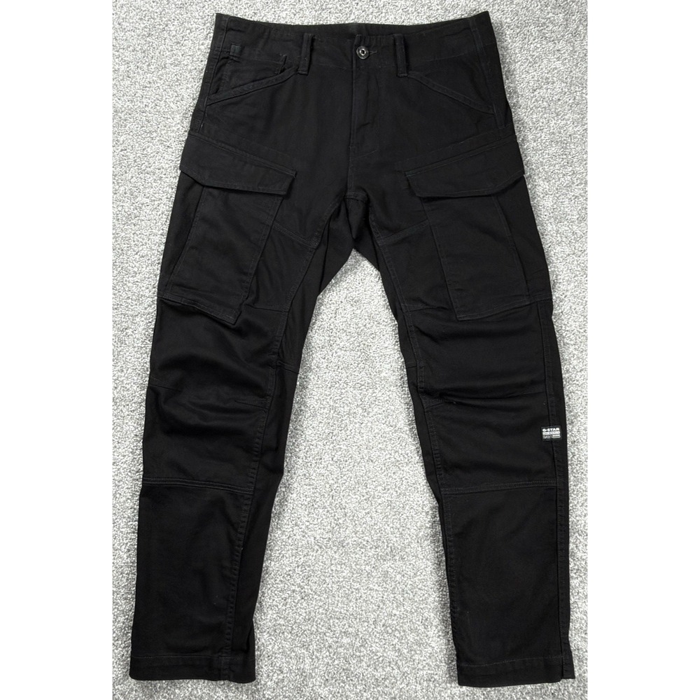 G-Star RAW Cargo Pants Mens 32x29 Black Tapered Utility Military Denim